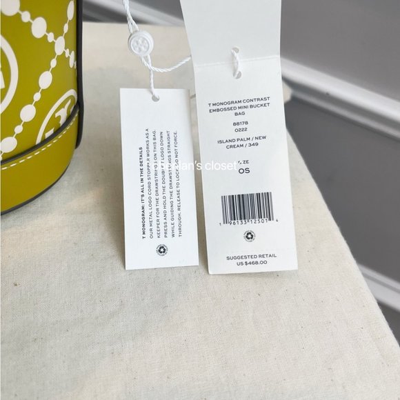 🔥NeW! Tory Burch T Monogram Embossed Contrast Mini Bucket Bag - Picture 14 of 17